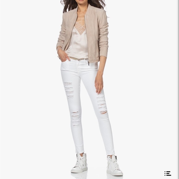FRAME - Le Skinny de Jeanne Ripped Jeans • White - Picture 2 of 15